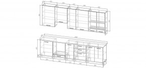 Кухонный гарнитур Санторини 3000 h950 (Стол. 26мм) в Сысерти - sysert.mebel24.online | фото 2
