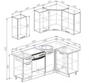 Кухонный гарнитур угловой Дели 2000*1200 (Стол. 26мм) в Сысерти - sysert.mebel24.online | фото 2