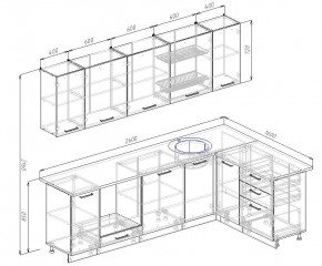 Кухонный гарнитур угловой Графика 2600х1600 (Стол. 26мм) в Сысерти - sysert.mebel24.online | фото 2