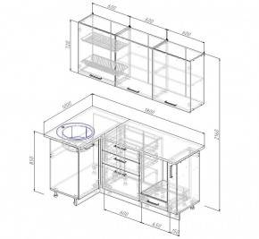 Кухонный гарнитур угловой Латте 1000*1800 (Стол. 38мм) в Сысерти - sysert.mebel24.online | фото 2