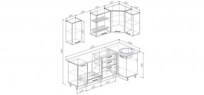 Кухонный гарнитур угловой Латте 2200х1000 (Стол. 26мм) в Сысерти - sysert.mebel24.online | фото 2