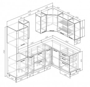 Кухонный гарнитур угловой Трансильвания 2400x1600 мм (Стол. 38 мм) в Сысерти - sysert.mebel24.online | фото 2