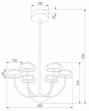 Люстра на штанге Eurosvet Fungo 50388 LED черный в Сысерти - sysert.mebel24.online | фото 4