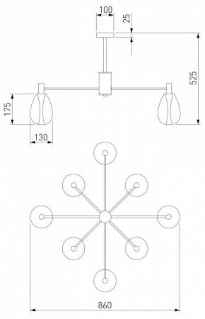 Люстра на штанге Eurosvet Magma 60175/8 латунь в Сысерти - sysert.mebel24.online | фото 3