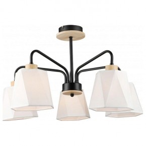 Люстра на штанге Imex MD.5714 MD.5714-5-S-BK+WOOD в Сысерти - sysert.mebel24.online | фото