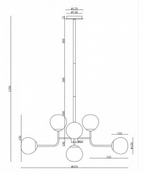 Люстра на штанге Maytoni Erich MOD221-PL-08-G в Сысерти - sysert.mebel24.online | фото 6