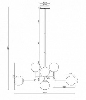 Люстра на штанге Maytoni Erich MOD221-PL-08-N в Сысерти - sysert.mebel24.online | фото 3