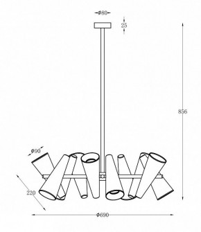 Люстра на штанге Maytoni Giro MOD095PL-10BS в Сысерти - sysert.mebel24.online | фото 2