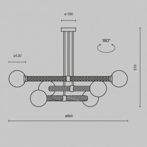 Люстра на штанге Maytoni Teatro MOD287PL-06BS в Сысерти - sysert.mebel24.online | фото 3
