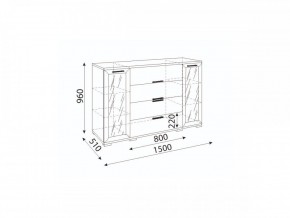 Мармарис (гостиная) М11 Комод-витрина в Сысерти - sysert.mebel24.online | фото 2