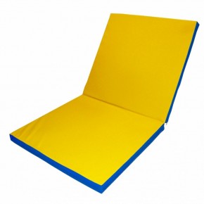 Мат гимнастический 2х1х0,1м складной цв. синий-желтый в Сысерти - sysert.mebel24.online | фото