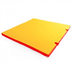 Мат гимнастический 1х1х0,05м с вырезом под стойки цв. красный-желтый в Сысерти - sysert.mebel24.online | фото 1
