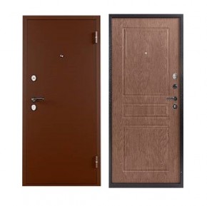 Металлическая дверь ТИТАН (МЕТАЛЛ-ПАНЕЛЬ) 2050*860/ЛЕВАЯ (Медный Антик/Лесной орех) в Сысерти - sysert.mebel24.online | фото