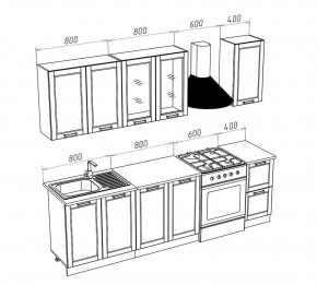 МИЛАНО Кухонный гарнитур 2,0 м Компоновка №1 (Орех) в Сысерти - sysert.mebel24.online | фото 3