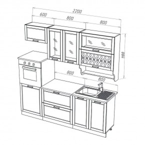 МИЛАНО Кухонный гарнитур 2,2 м Компоновка №3 (Орех) в Сысерти - sysert.mebel24.online | фото 2