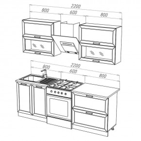 МОНАКО Кухонный гарнитур 1,6 м Компоновка №2 в Сысерти - sysert.mebel24.online | фото 3