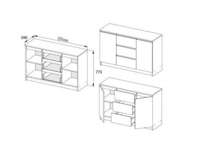 МОРИ МК1203 (МК1200.3) Комод (белый) в Сысерти - sysert.mebel24.online | фото 3