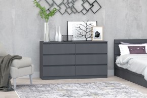 МС "Хилтон" Комод №5 1400 (6 ящ.) графит в Сысерти - sysert.mebel24.online | фото