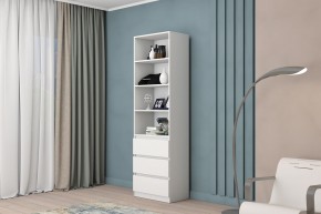МС "Хилтон" Стеллаж (Белый текстурный) в Сысерти - sysert.mebel24.online | фото