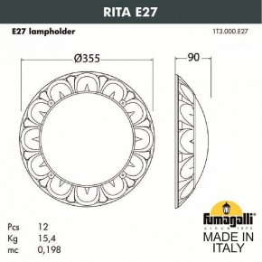 Накладной светильник Fumagalli Rita 1T3.000.000.AYE27 в Сысерти - sysert.mebel24.online | фото 2