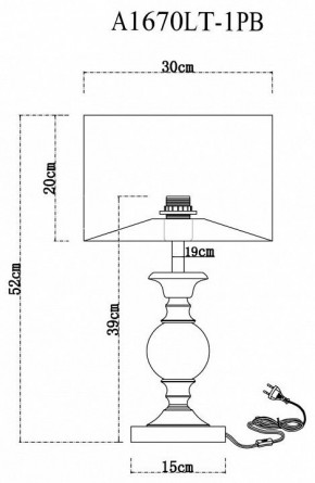 Настольная лампа декоративная Arte Lamp Baymont A1670LT-1PB в Сысерти - sysert.mebel24.online | фото 7