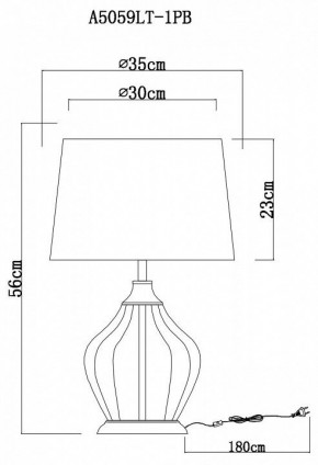 Настольная лампа декоративная Arte Lamp Baymont A5059LT-1PB в Сысерти - sysert.mebel24.online | фото 3