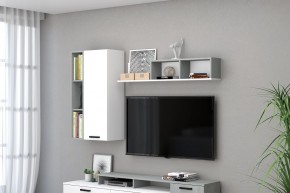 Навесные модули Эльза (Бетонный Камень/Белый) в Сысерти - sysert.mebel24.online | фото 1