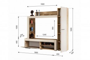 НИКОЛЬ Гостиная (Дуб крафт серый/софт айвори) в Сысерти - sysert.mebel24.online | фото 2