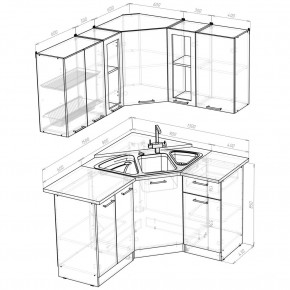 ОЛЬГА Кухонный гарнитур Оптима 2 (1500*1300 мм) в Сысерти - sysert.mebel24.online | фото 2