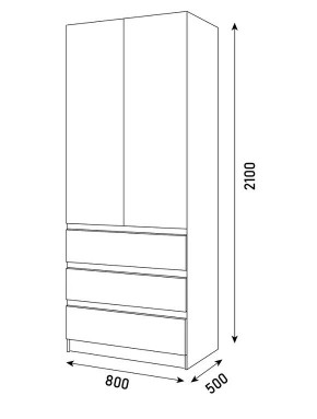 ПАРУС Шкаф 2-х ств. 800 в Сысерти - sysert.mebel24.online | фото 3