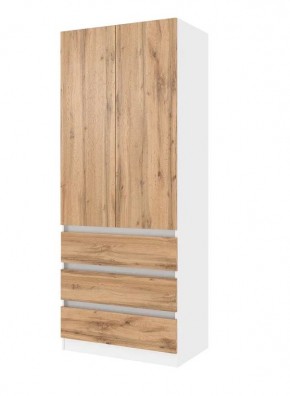 Парус Шкаф 2-х ств. 800 (Белый/Дуб Вотан) в Сысерти - sysert.mebel24.online | фото