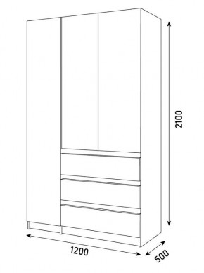 ПАРУС Шкаф 3-х ств. 1200 в Сысерти - sysert.mebel24.online | фото 3