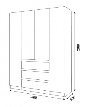 ПАРУС Шкаф 4-х ств. 1600 в Сысерти - sysert.mebel24.online | фото 3