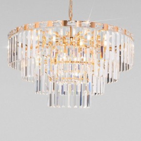 Подвесная люстра Eurosvet Elegante 10130/10 золото/прозрачный хрусталь Strotskis в Сысерти - sysert.mebel24.online | фото