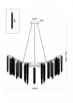 Подвесная люстра Freya Mineral FR1010PL-10G в Сысерти - sysert.mebel24.online | фото 2