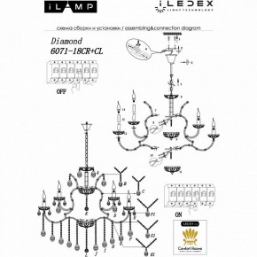 Подвесная люстра iLamp Diamond 6071-18 CR+CL в Сысерти - sysert.mebel24.online | фото 2