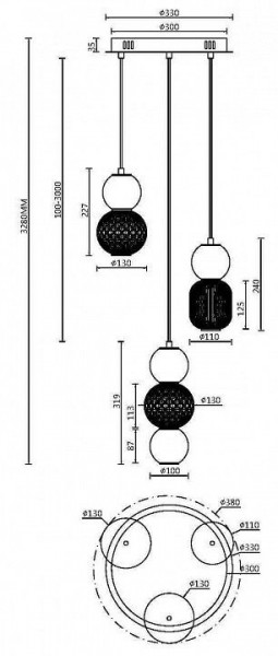 Подвесная люстра Maytoni Drop MOD273PL-L33G3K в Сысерти - sysert.mebel24.online | фото 2