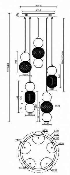Подвесная люстра Maytoni Drop MOD273PL-L80CH3K в Сысерти - sysert.mebel24.online | фото 3