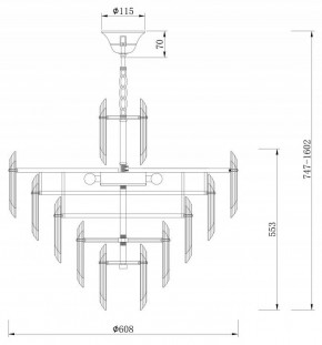 Подвесная люстра Maytoni Flare DIA200PL-08G в Сысерти - sysert.mebel24.online | фото 5