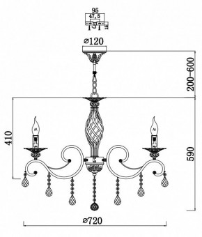 Подвесная люстра Maytoni Grace RC247-PL-08-R в Сысерти - sysert.mebel24.online | фото 3