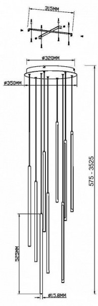 Подвесная люстра Maytoni Light stick MOD236PL-L54BS3K в Сысерти - sysert.mebel24.online | фото 6