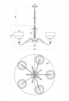 Подвесная люстра Maytoni Lillian H311-05-G в Сысерти - sysert.mebel24.online | фото 6