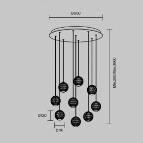 Подвесная люстра Maytoni Sapphire MOD293PL-L56BS3K в Сысерти - sysert.mebel24.online | фото 4