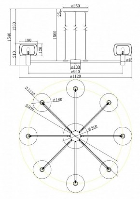 Подвесная люстра Maytoni Vision MOD411PL-08G в Сысерти - sysert.mebel24.online | фото 4