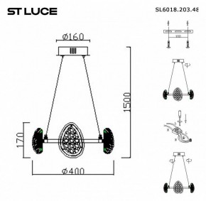 Подвесная люстра ST-Luce Enigma SL6018.203.48 в Сысерти - sysert.mebel24.online | фото 4