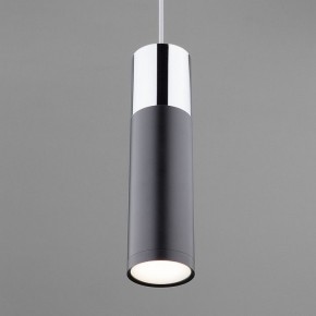 Подвесной светильник Eurosvet Double Topper 50135/1 LED хром/черный в Сысерти - sysert.mebel24.online | фото 2