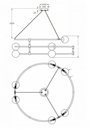 Подвесной светильник Maytoni Balance MOD317PL-06G в Сысерти - sysert.mebel24.online | фото 5