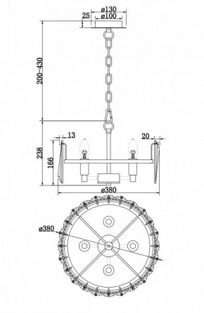 Подвесной светильник Maytoni Puntes MOD043PL-04CH в Сысерти - sysert.mebel24.online | фото 4