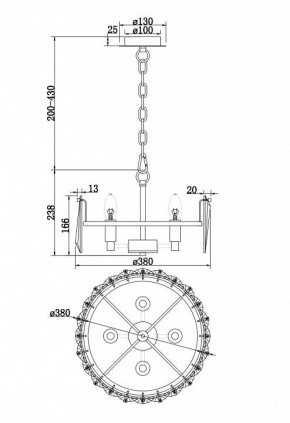 Подвесной светильник Maytoni Puntes MOD043PL-04G в Сысерти - sysert.mebel24.online | фото 4