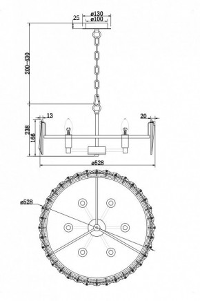Подвесной светильник Maytoni Puntes MOD043PL-06CH в Сысерти - sysert.mebel24.online | фото 5